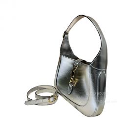 Gucci Jackie 1961 Small Hobo Shoulder Bag in Silver Leather 636709