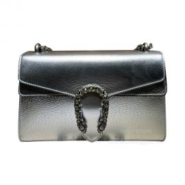 Gucci Dionysus Leather Chain Shoulder Bag in Silver Leather 400249