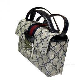 Gucci Padlock Mini Shoulder Crossbody Bag in Blue GG Supreme Canvas 652683