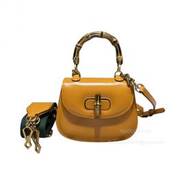 Gucci Bamboo 1947 Mini Top Handle Bag in Yellow Leather 686864