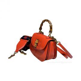 Gucci Bamboo 1947 Mini Top Handle Bag in Orange Leather 686864