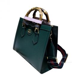 Gucci Diana Small Tote Bag with Bamboo in Green Leather 702721