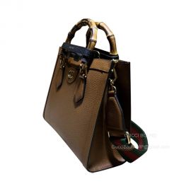 Gucci Diana Small Tote Bag with Bamboo in Brown Leather 702721