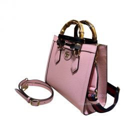 Gucci Diana Small Tote Bag with Bamboo in Pink Leather 702721
