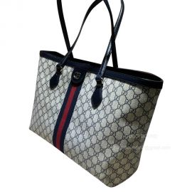 Gucci Ophidia Medium GG Shopping Tote Bag in Black GG Supreme Canvas 631685