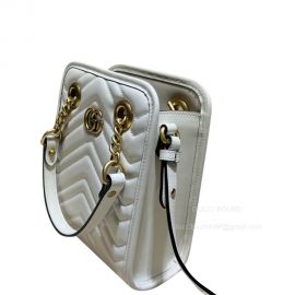 Gucci GG Marmont Matelasse Leather Mini Shoulder Bag in White 696123