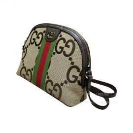 Gucci Ophidia GG Small Shoulder Bag in Beige and Jumbo GG Supreme Canvas 499621