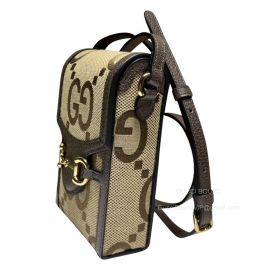 Gucci Horsebit 1955 Mini Crossbody Bag in Beige Jumbo GG Supreme Canvas 625615