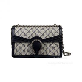 Gucci Dionysus Small GG Shoulder Bag in Beige and Blue GG Supreme Canvas 400249