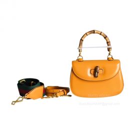 Gucci Bamboo 1947 Small Top Handle Bag Orange Leather 675797