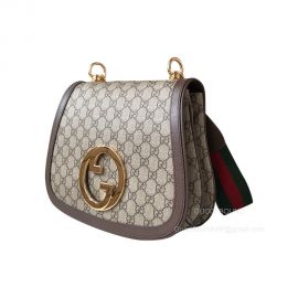 Gucci Shoulder Bag Gucci Medium Crossbody Bag with Round Interlocking G in Beige and Ebony GG Supreme 699210