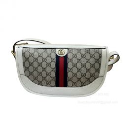 Gucci Shoulder Bag Gucci Ophidia Large Crossbody Bag in Beige and Ebony GG Supreme Canvas 674096