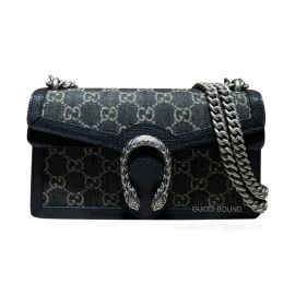 Gucci Shoulder Bag Gucci Dionysus Small GG Chain Bag in Black and Ivory GG Denim jacquard 499623