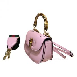 Gucci Top Handle Bag Gucci Mini Shoulder Bag in Pink White 686864