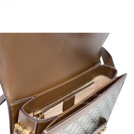 Gucci Shoulder Bag Gucci VIP Horsebit 1955 Medium Crossbody Bag in Beige and Ebony GG Supreme and Brown Leather 602204