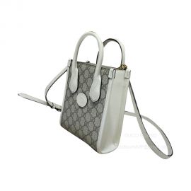 Gucci Tote Bag Gucci Mini Shoulder Bag with Interlocking G in White Leather 671623