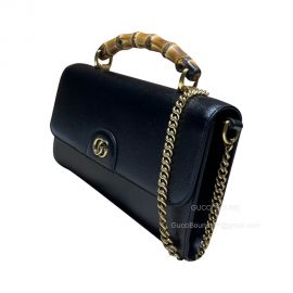 Gucci Shoulder Bag Gucci Diana Mini Shoulder Bag with Bamboo and Chain in Black Leather 675795
