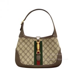 Gucci Hobo Bag Gucci x Balenciaga BB Supreme Monogram Web Mini Jackie 1961 Shoulder Bag in Beige 680118