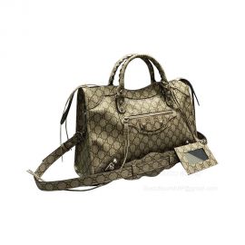 Gucci Shoulder Bag Gucci x Balenciaga The Hacker Project Medium Neo Classic City Variation 2 Bag in Beige 681695