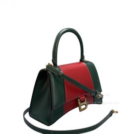 Gucci Shoulder Bag Gucci x Balenciaga The Hacker Project Small Hourglass Bag in Green and Red Leather 681697