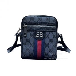 Gucci Messenger Bag Gucci x Balenciaga Monogram Web Mini Ophidia Crossbody Bag in Black 680129