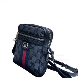 Gucci Messenger Bag Gucci x Balenciaga Monogram Web Mini Ophidia Crossbody Bag in Black 680129