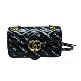 Gucci Shoulder Bag Gucci x Balenciaga Matelasse Small GG Marmont Bag in Black 443497