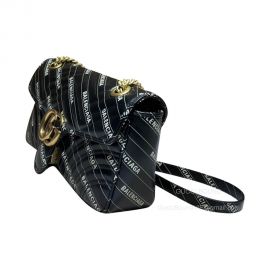 Gucci Shoulder Bag Gucci x Balenciaga Matelasse Small GG Marmont Bag in Black 443497