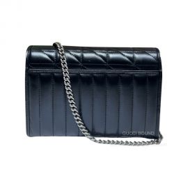 Gucci Shoulder Bag Gucci GG Marmont Matelasse Mini Bag with Chain in Black Matelasse Leather 474575