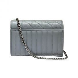 Gucci Shoulder Bag Gucci GG Marmont Matelasse Mini Bag with Chain in Gray Matelasse Leather 474575