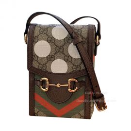 Gucci Crossbody Bag Gucci Horsebit 1955 Mini Bag in GG Supreme Canvas with Geometric Print 625615