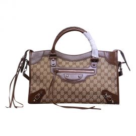 Gucci Tote Bag Gucci x Balenciaga Aria Unveils The Hacker Project Neo Classic Bag in Beige and Ebony Original Canvas 658597