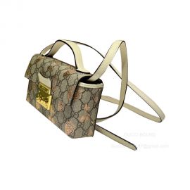 Gucci Shoulder Bag Gucci Padlock Berry Print Mini Bag in Beige and Ebony GG Supreme Canvas 652683