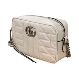 Gucci Shoulder Bag Gucci GG Marmont Mini Shoulder Bag in White Leather 634936