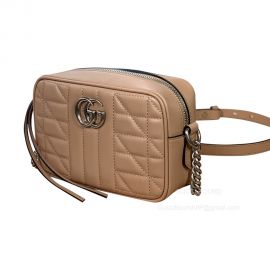 Gucci Shoulder Bag Gucci GG Marmont Mini Shoulder Bag in Beige Leather 634936