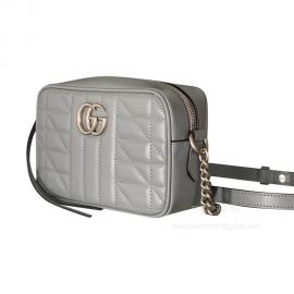 Gucci Shoulder Bag Gucci GG Marmont Mini Shoulder Bag in Gray Leather 634936