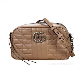 Gucci Shoulder Bag Gucci GG Marmont Matelasse Leather Shoulder Bag in Beige 447632