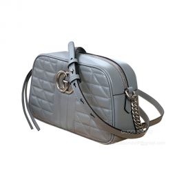 Gucci Shoulder Bag Gucci GG Marmont Matelasse Leather Shoulder Bag in Gray 447632