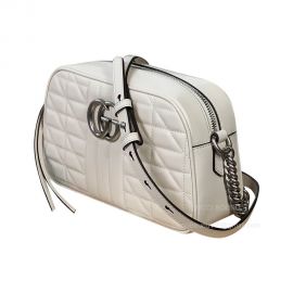 Gucci Shoulder Bag Gucci GG Marmont Matelasse Leather Shoulder Bag in White 447632