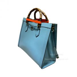 Gucci Tote Bag Gucci Diana Medium Tote Bag with Bamboo Handles in Light Blue Leather 655658