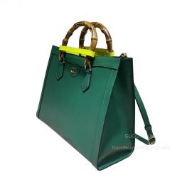 Gucci Tote Bag Gucci Diana Medium Tote Bag with Bamboo Handles in Green Leather 655658