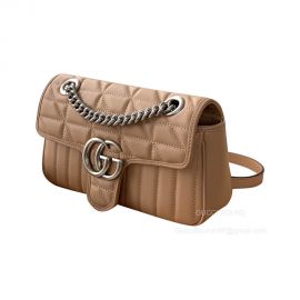 Gucci Shoulder Bag Gucci GG Marmont Small Matelasse Leather Shoulder Bag in Beige 443497