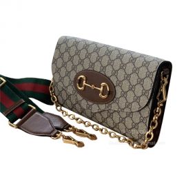 Gucci Shoulder Bag Gucci Horsebit 1955 GG Supreme Canvas Small Chain Bag 677286