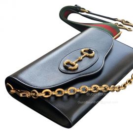 Gucci Shoulder Bag Gucci Horsebit 1955 Leather Small Chain Bag in Black 677286