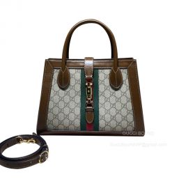 Gucci Tote Bag Gucci Jackie 1961 Medium Tote Bag in GG Supreme Canvas and Web 649016