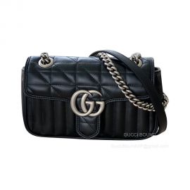 Gucci Shoulder Bag Gucci GG Marmont Matelasse Mini Chain Shoulder Bag in Black 446744