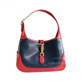 Gucci Shoulder Bag Gucci Jackie 1961 Small Shoulder Hobo Bag in Blue and Red Leather 636709