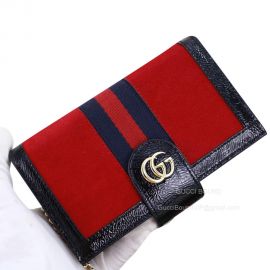 Gucci GG Ophidia Chain iPhone6plus 7plus 8plus Case in Red Suede Calfskin 523164