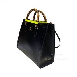 Gucci Tote Gucci Diana Medium Tote Bag with Bamboo Handle in Black Leather 655658