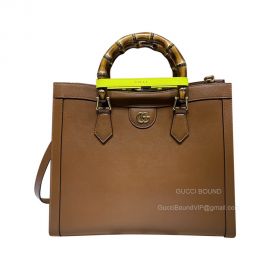 Gucci Tote Gucci Diana Medium Tote Bag with Bamboo Handle in Brown Leather 655658